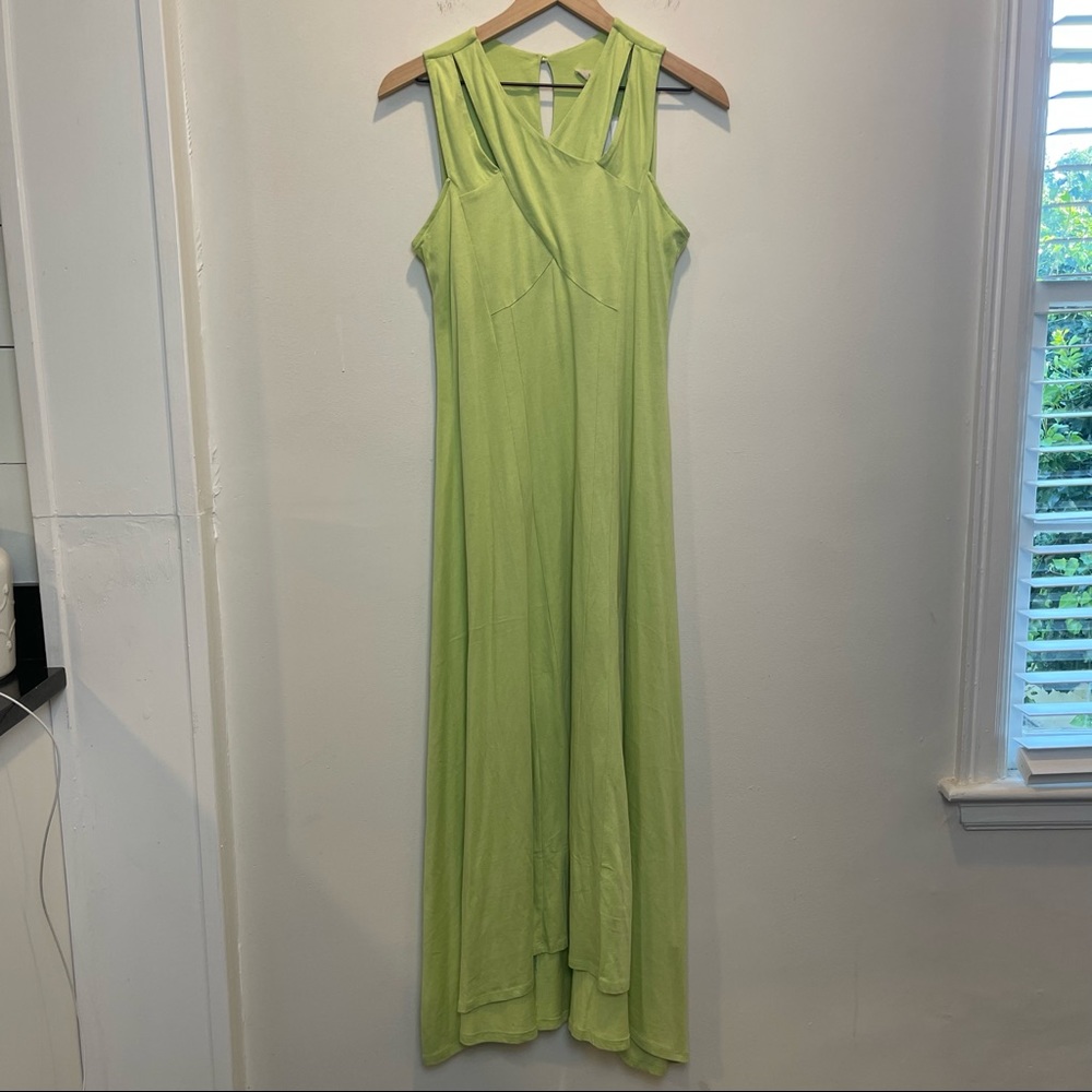 NEW SOFT SURROUNDINGS- Duvall Sleeveless Midi Dress Margarita Green - Picture 2 of 10